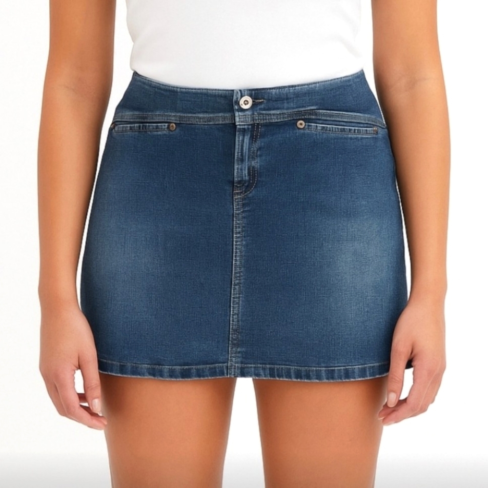 Tommy Hilfiger Jeans Vintage Blue Denim Mini Skirt "Western" Size 13